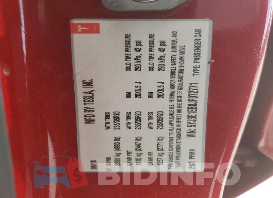 5YJ3E1EB0JF072771 Photo# 12
