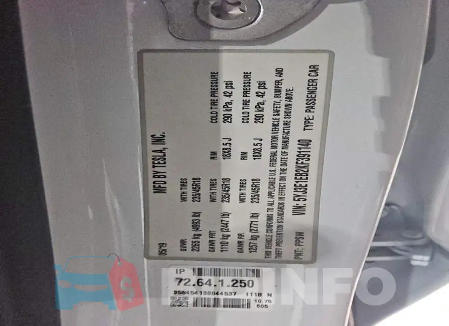 5YJ3E1EB2KF391140 Photo# 12