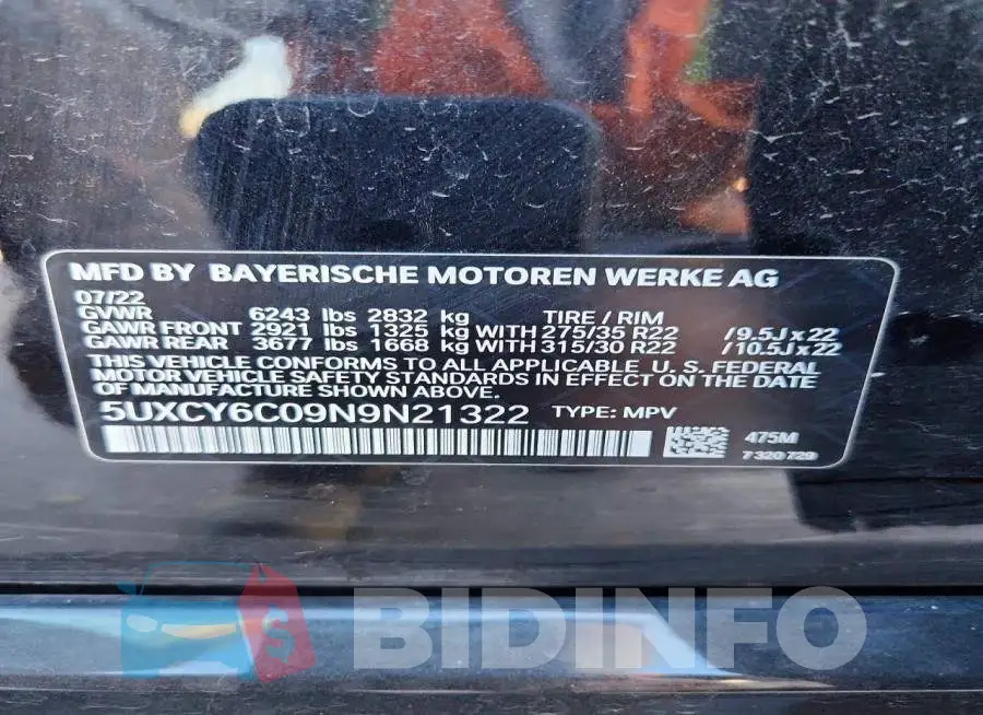 5UXCY6C09N9N21322 Photo# 12