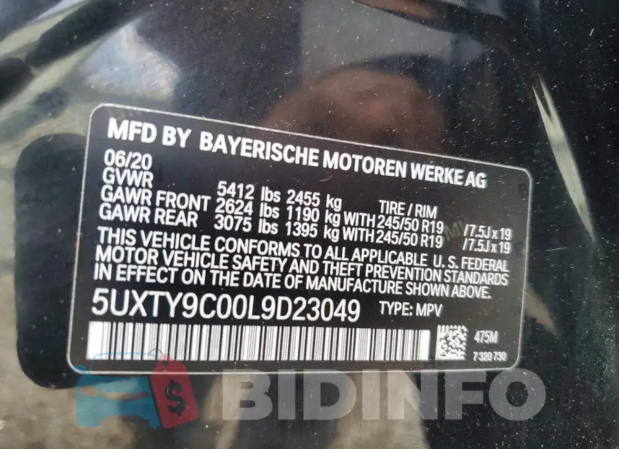 5UXTY9C00L9D23049 Photo# 13