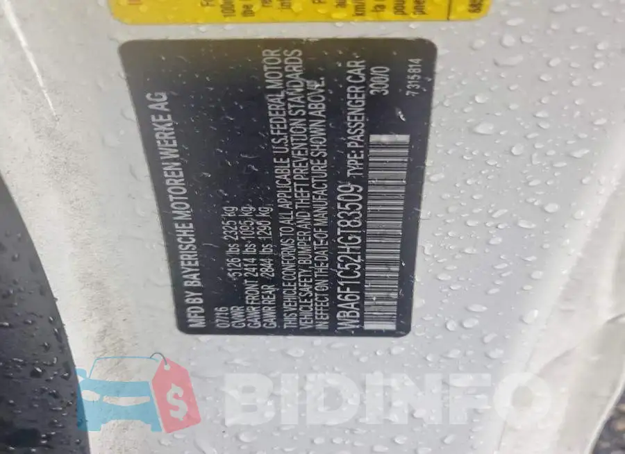 WBA6F1C52HGT83509 Photo# 12
