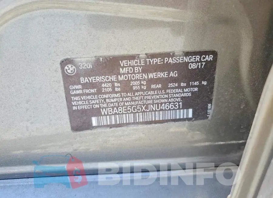 WBA8E5G5XJNU46631 Photo# 12