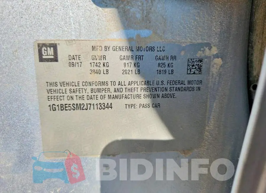 1G1BE5SM2J7113344 Photo# 12