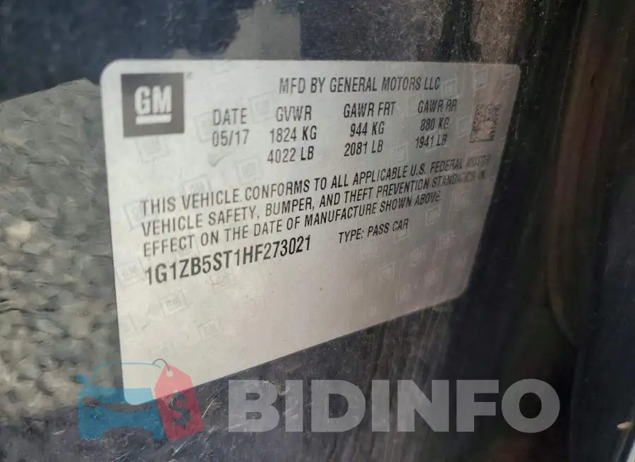 1G1ZB5ST1HF273021 Photo# 12