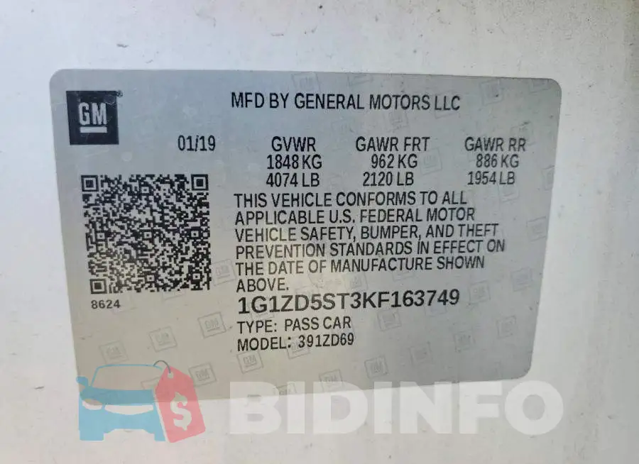 1G1ZD5ST3KF163749 Photo# 13
