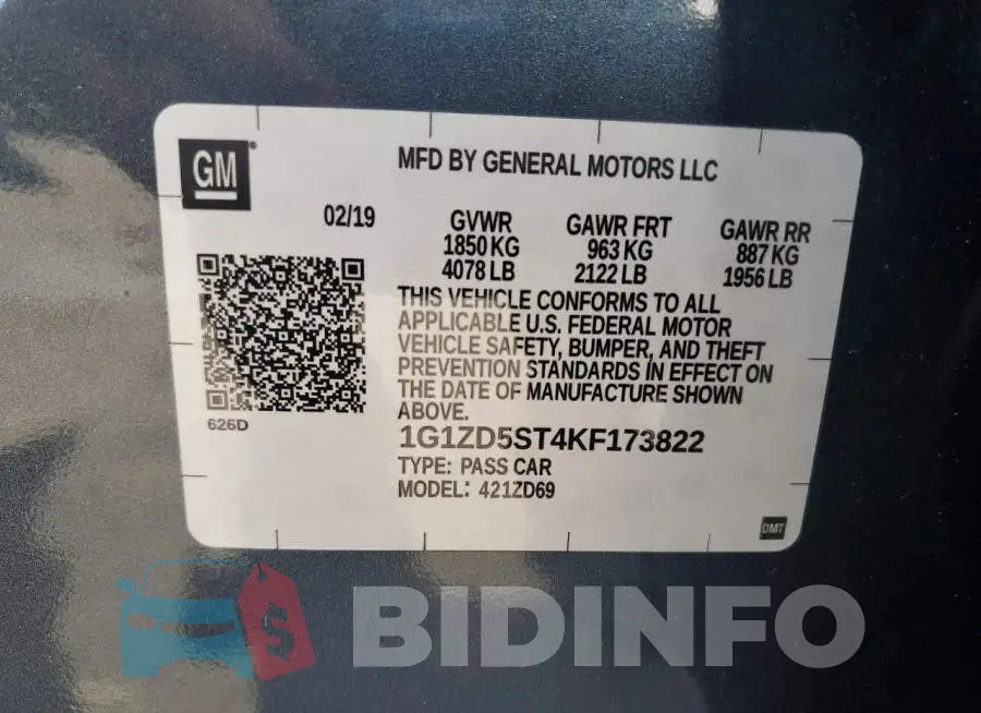1G1ZD5ST4KF173822 Photo# 12
