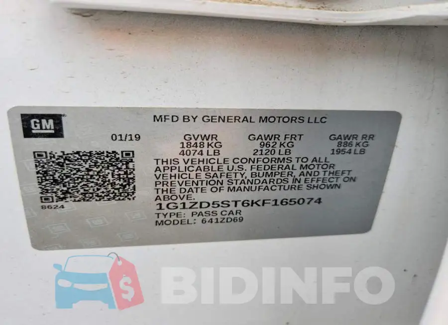 1G1ZD5ST6KF165074 Photo# 12