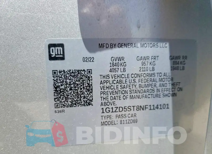 1G1ZD5ST8NF114101 Photo# 14