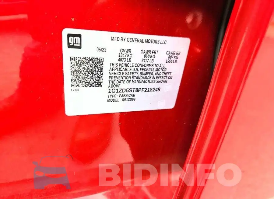 1G1ZD5ST8PF218249 Photo# 12