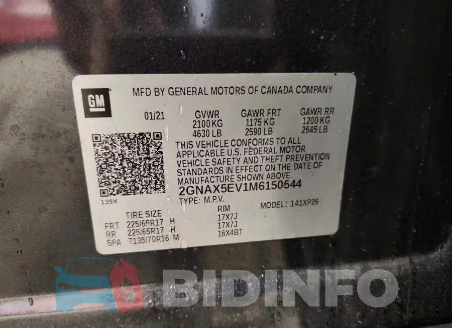 2GNAX5EV1M6150544 Photo# 13