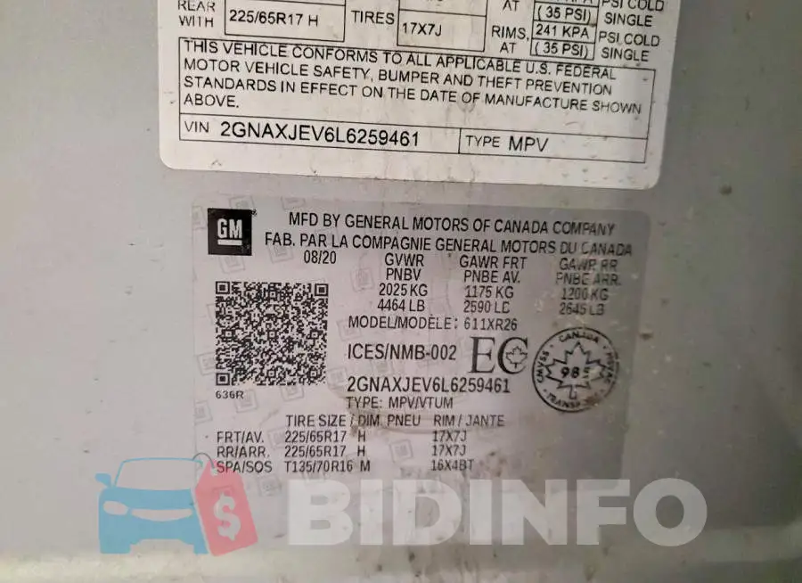 2GNAXJEV6L6259461 Photo# 13