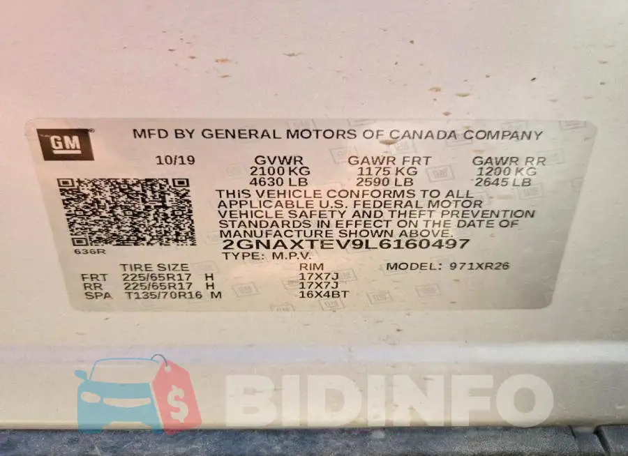 2GNAXTEV9L6160497 Photo# 13