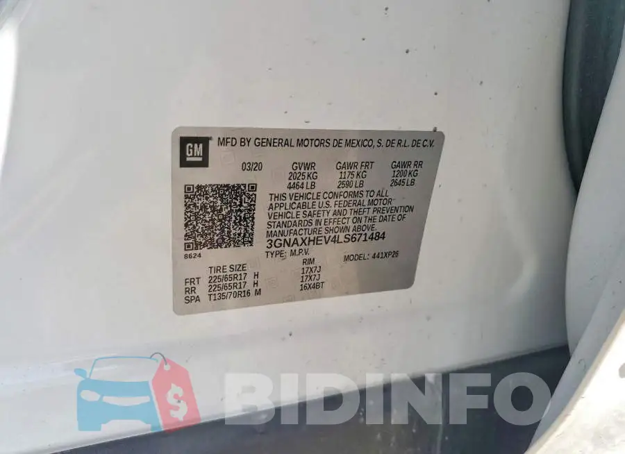 3GNAXHEV4LS671484 Photo# 13