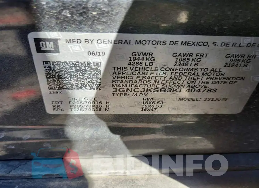3GNCJKSB3KL404783 Photo# 13