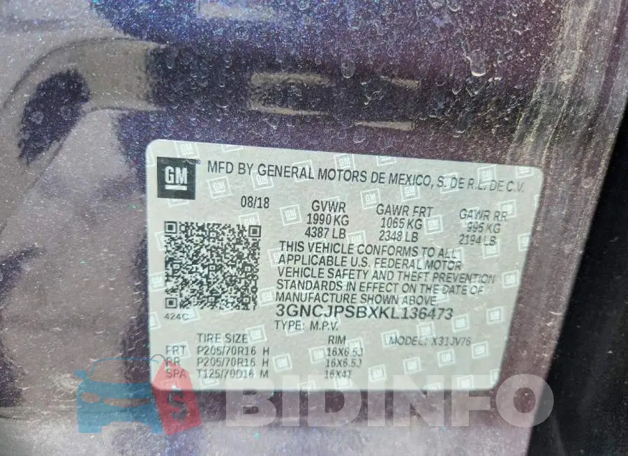 3GNCJPSBXKL136473 Photo# 14