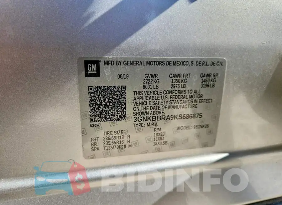 3GNKBBRA9KS686875 Photo# 13