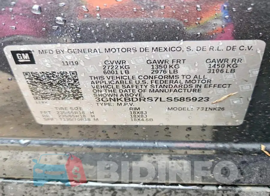 3GNKBDRS7LS585923 Photo# 14