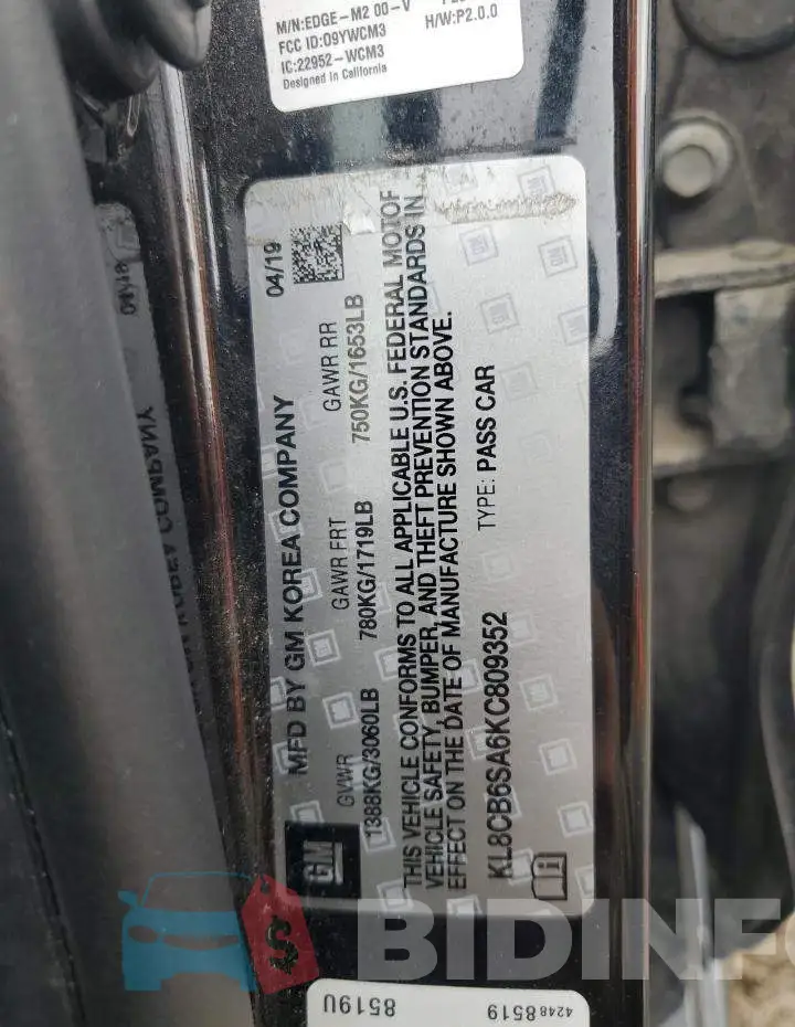 KL8CB6SA6KC809352 Photo# 12