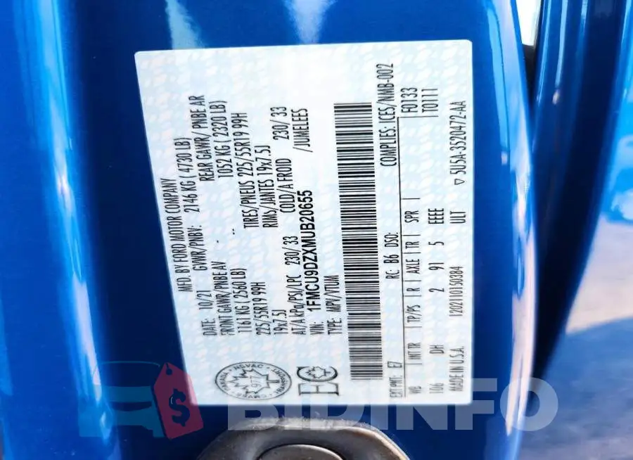 1FMCU9DZXMUB20655 Photo# 13