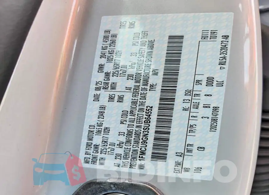 1FMCU9GN3SUB64552 Photo# 13