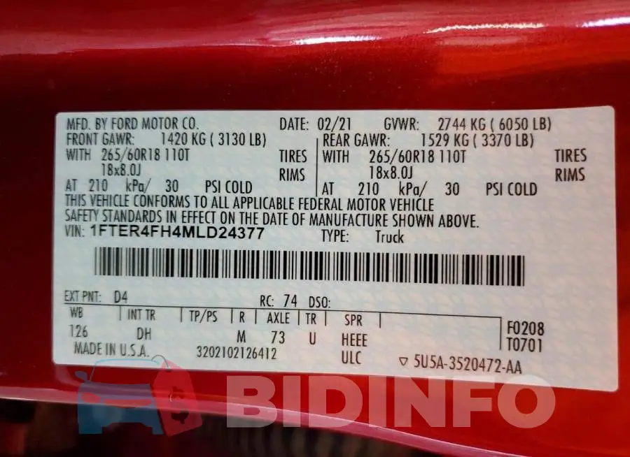 1FTER4FH4MLD24377 Photo# 12