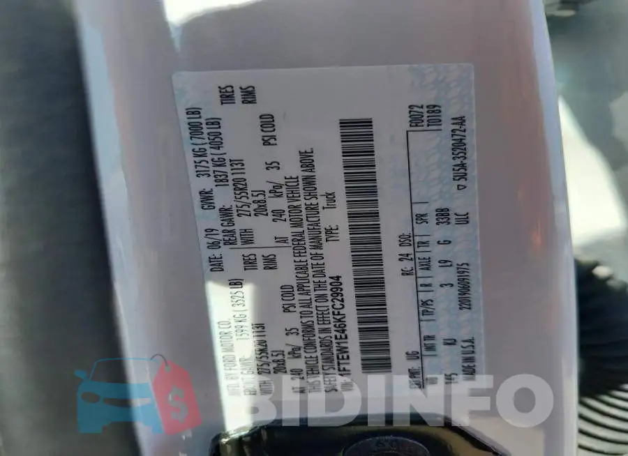 1FTEW1E46KFC29904 Photo# 12