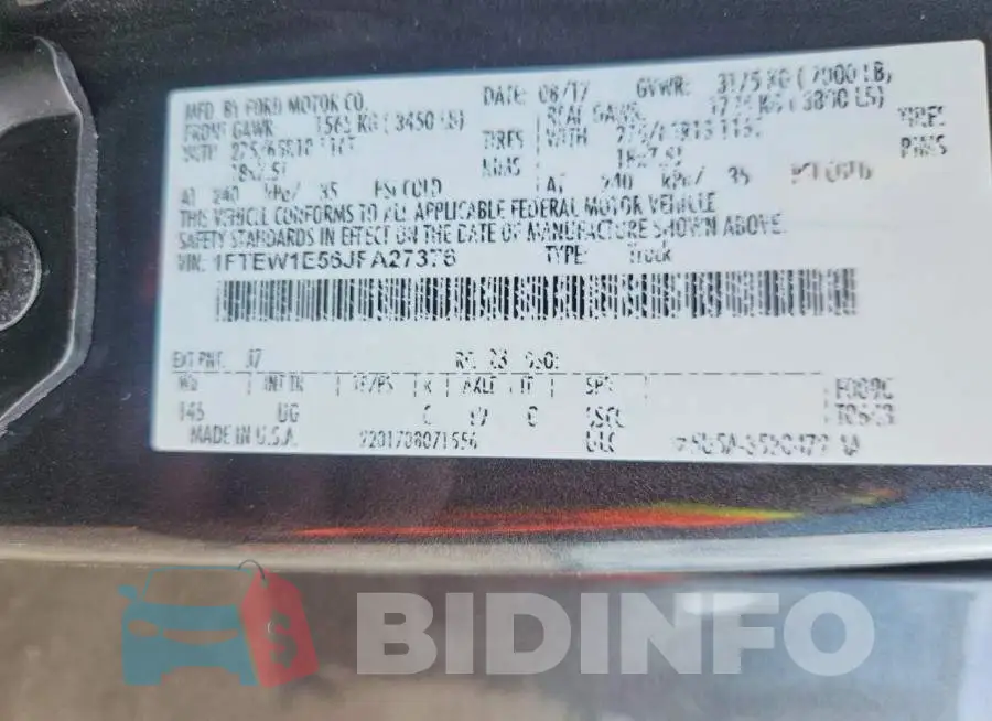1FTEW1E56JFA27376 Photo# 12