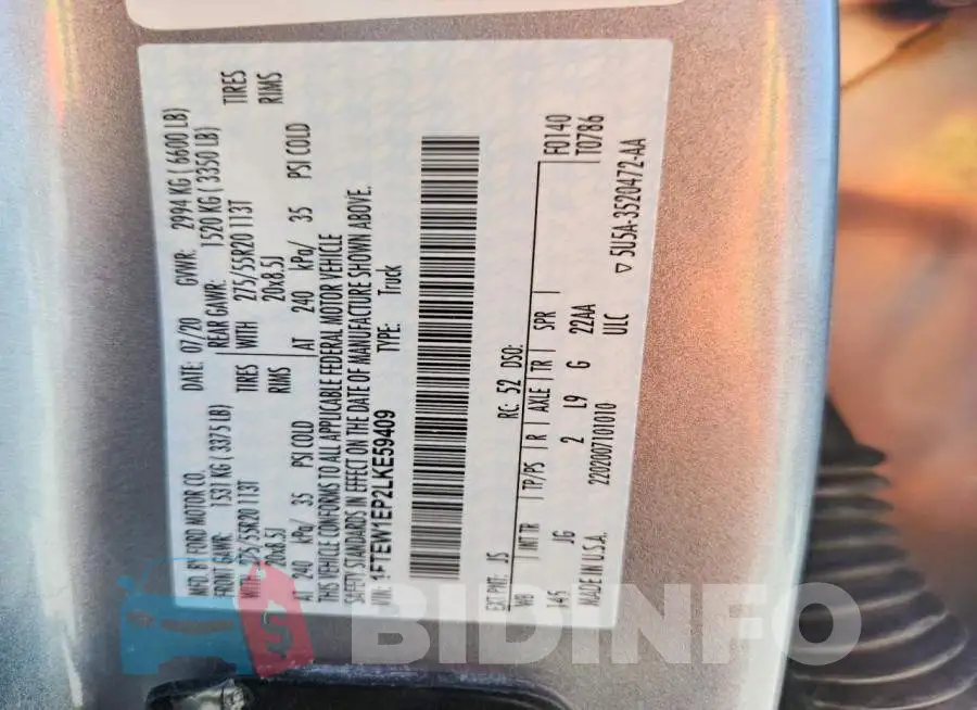 1FTEW1EP2LKE59409 Photo# 12