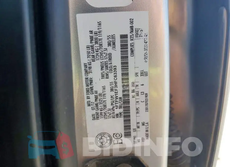 1FTFW1EF3HFC63393 Photo# 12