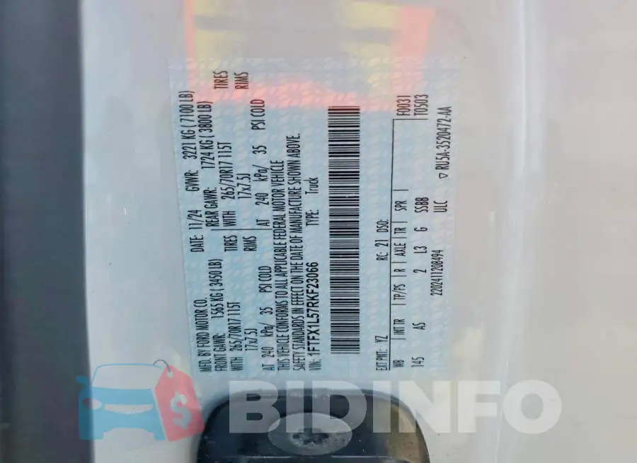 1FTFX1L57RKF23066 Photo# 12