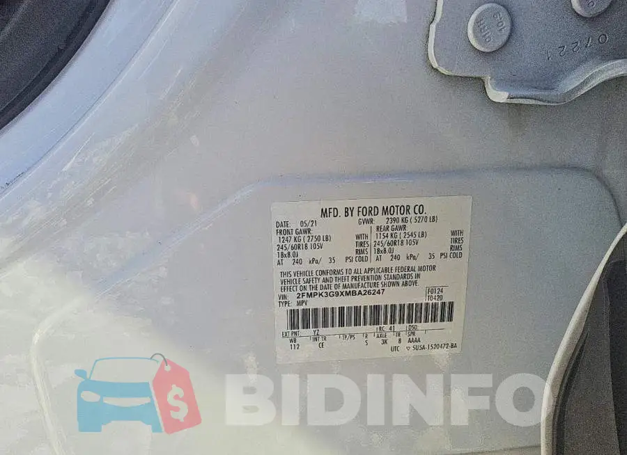 2FMPK3G9XMBA26247 Photo# 13