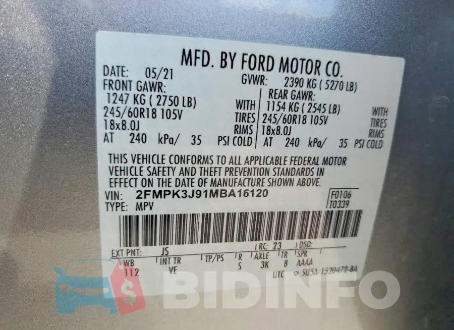 2FMPK3J91MBA16120 Photo# 13