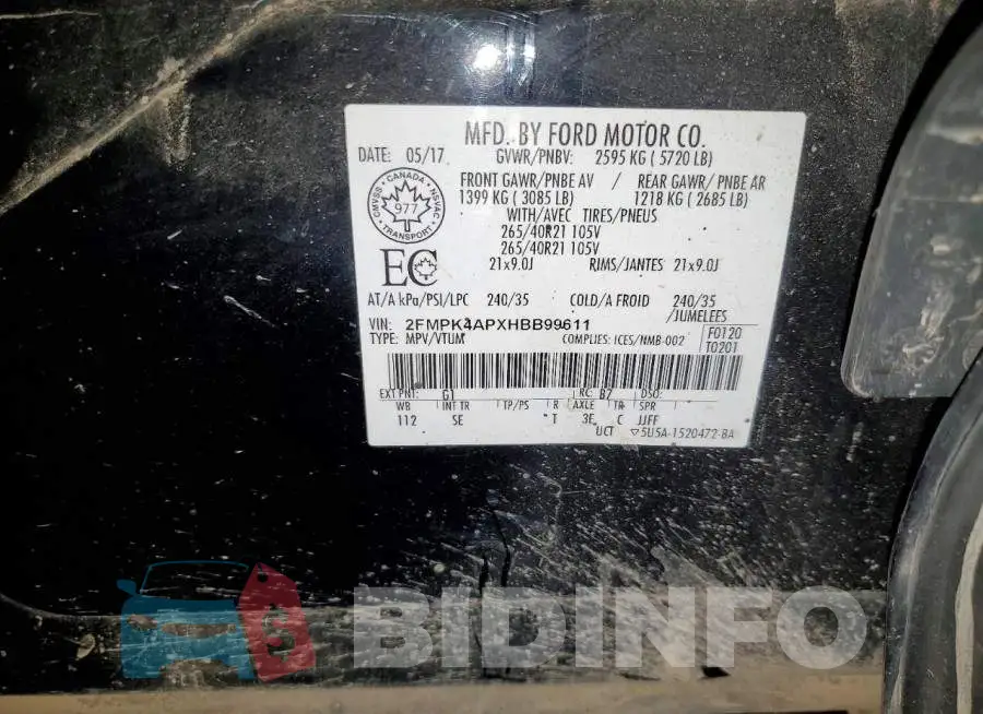 2FMPK4APXHBB99611 Photo# 13