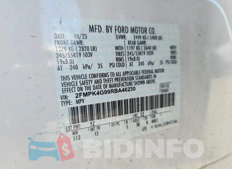 2FMPK4G99RBA46230 Photo# 13
