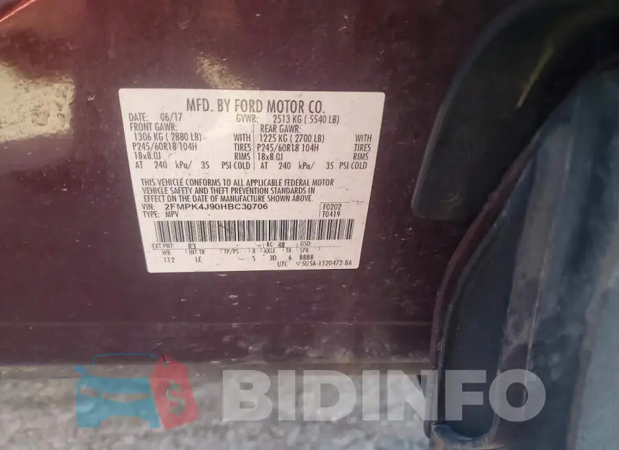 2FMPK4J90HBC30706 Photo# 14