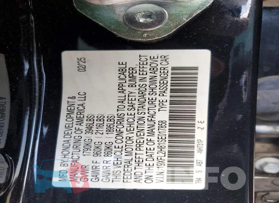 19XFL2H81SE017858 Photo# 13