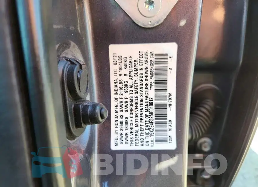 19XZE4F52ME010612 Photo# 12