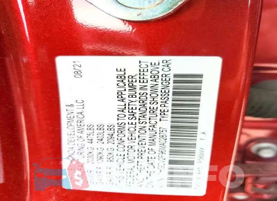 1HGCV2F96MA028757 Photo# 12