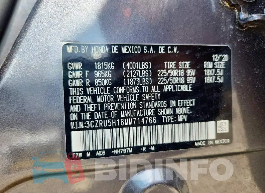 3CZRU5H16MM714766 Photo# 13