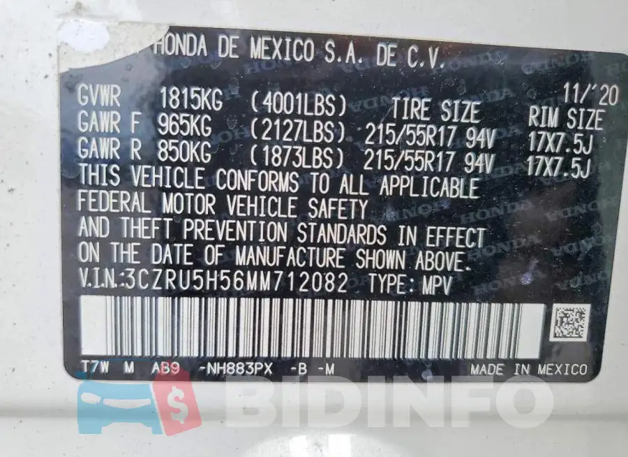 3CZRU5H56MM712082 Photo# 13