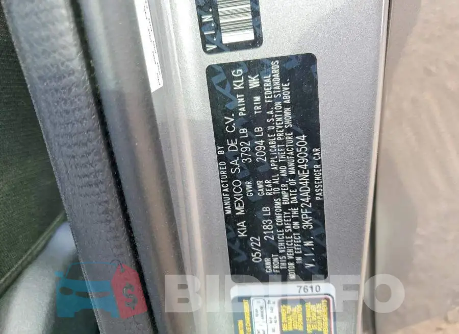 3KPF24AD4NE490504 Photo# 13