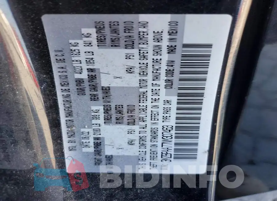 3MZBPAA77NM307463 Photo# 13