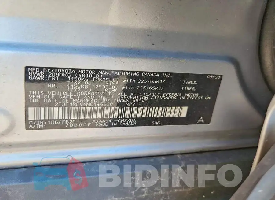2T3F1RFV4MC146838 Photo# 13