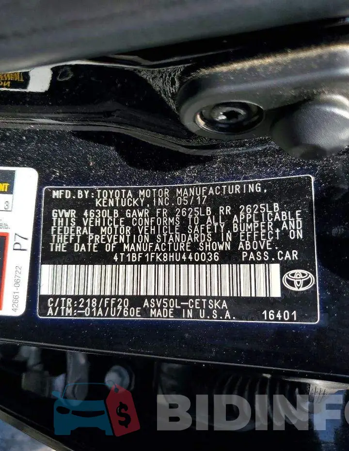 4T1BF1FK8HU440036 Photo# 12