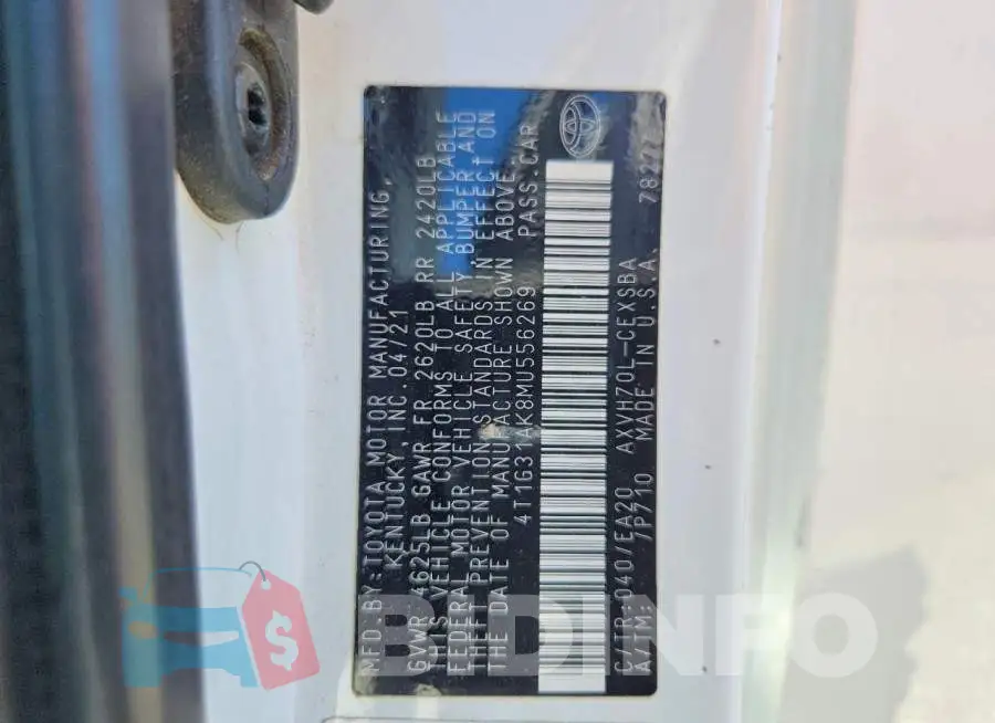 4T1G31AK8MU556269 Photo# 13