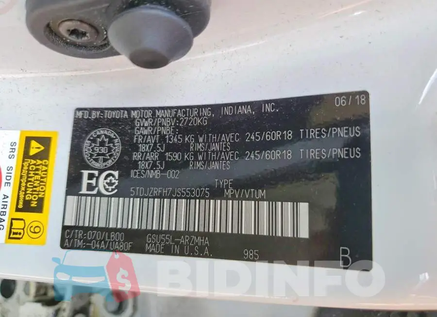 5TDJZRFH7JS553075 Photo# 14