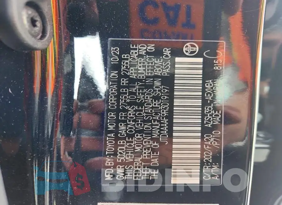 JTDAAAAF9R3019197 Photo# 13