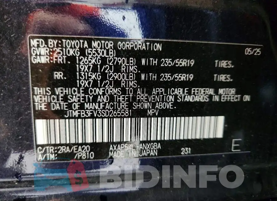 JTMFB3FV3SD265581 Photo# 13
