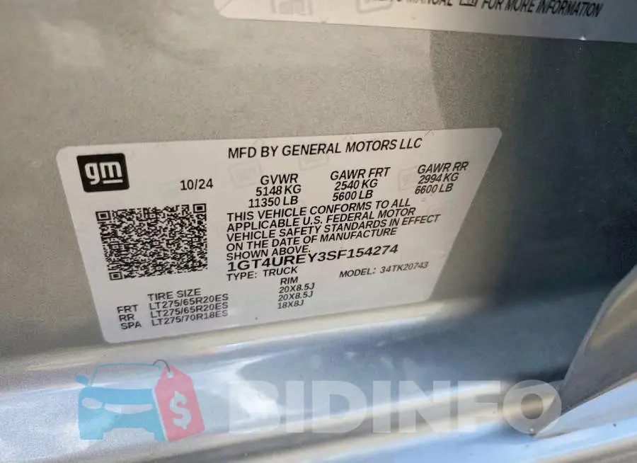 1GT4UREY3SF154274 Photo# 12
