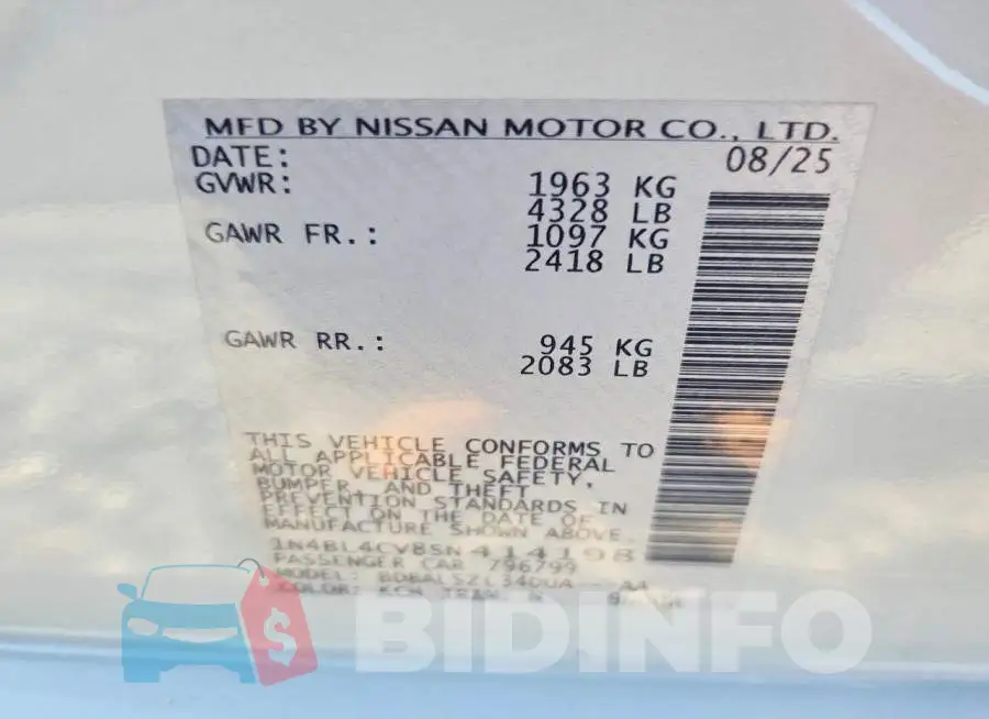 1N4BL4CV8SN414198 Photo# 12